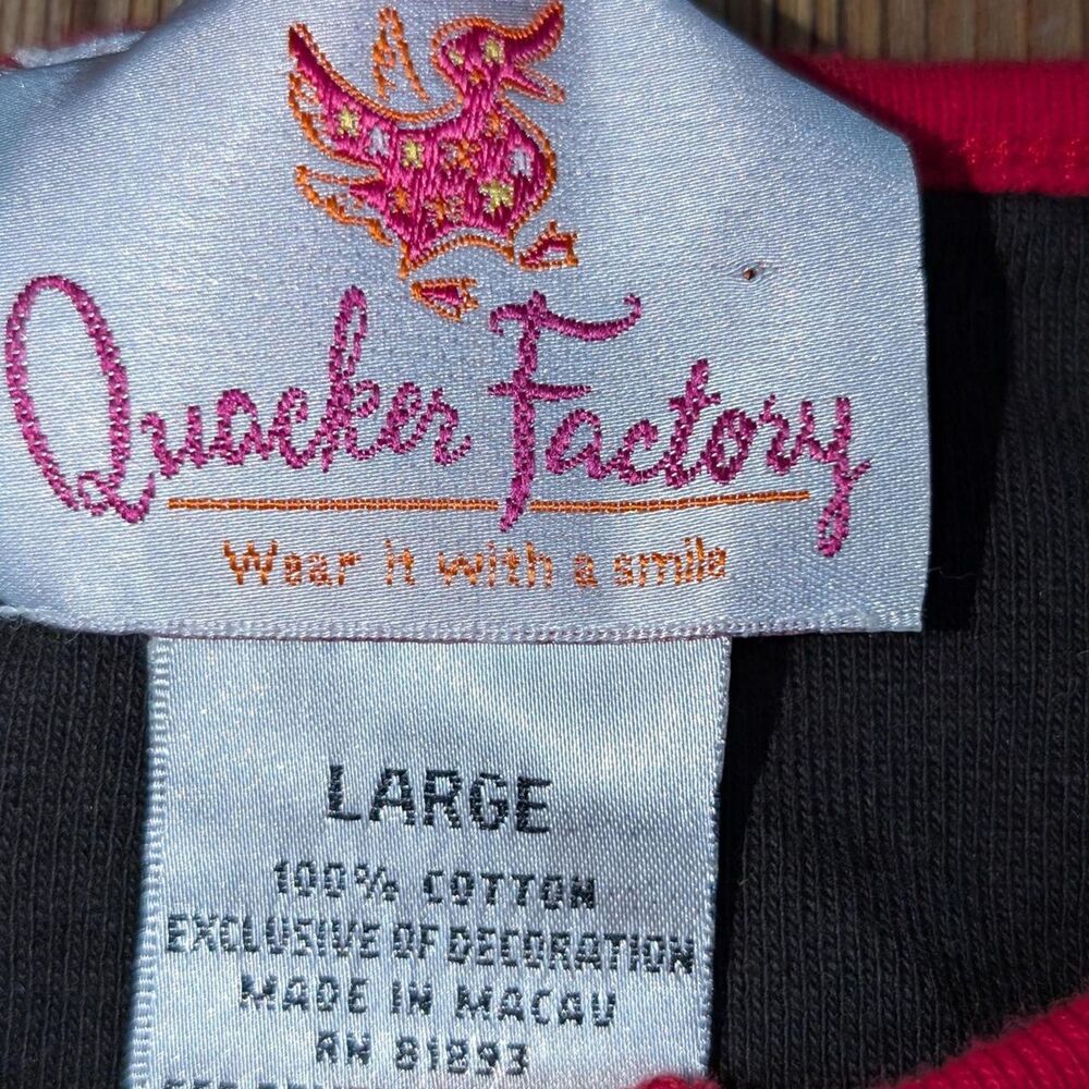 Quacker Factory Cherry Embroidered Top with Rhinestone buttons - Picture 4 of 4